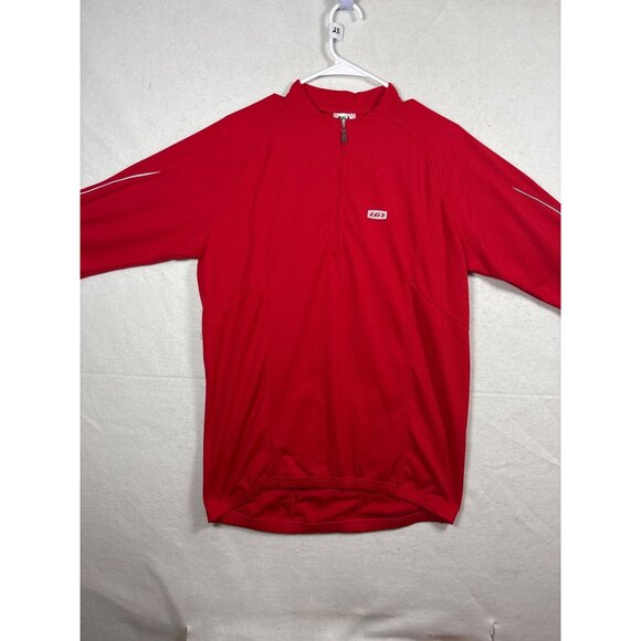 LG Edge 2 Red Jersey L/G 100% Polyester Half-Zip Long Sleeve Cycling Top - Picture 2 of 13